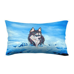 Подушка 3D антистресс с принтом Siberian Husky в городе Новоалтайск, наволочка — 100% полиэстер, наполнитель — вспененный полистирол | состоит из подушки и наволочки на молнии | at | bowwow | dog | hound | pooch | арт | гончая | гончая собака | горы | деревья | лес | снег | собака | хаски | холод