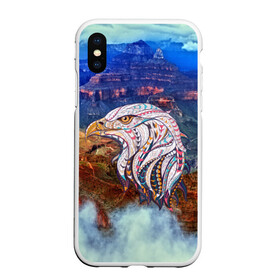Чехол для iPhone XS Max матовый с принтом eagle в городе Новоалтайск, Силикон | Область печати: задняя сторона чехла, без боковых панелей | aquila | bird | eagle | orel | usa | америка | арт | горы | каньон | небо | облака | орел | птицы | ястреб