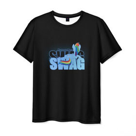 Мужская футболка 3D с принтом Rainbow Dash Swag в городе Новоалтайск, 100% полиэфир | прямой крой, круглый вырез горловины, длина до линии бедер | my little pony | пони | радуга