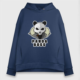 Женское худи Oversize хлопок с принтом Panda Boss в городе Новоалтайск, френч-терри — 70% хлопок, 30% полиэстер. Мягкий теплый начес внутри —100% хлопок | боковые карманы, эластичные манжеты и нижняя кромка, капюшон на магнитной кнопке | банда | большой | босс | важный | главарь | главный | директор | крутой | круче всех | лидер | мех | панда | россия | русский | самый | супер | трубка | шуба