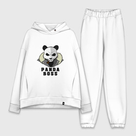 Женский костюм хлопок Oversize с принтом Panda Boss в городе Новоалтайск,  |  | банда | большой | босс | важный | главарь | главный | директор | крутой | круче всех | лидер | мех | панда | россия | русский | самый | супер | трубка | шуба