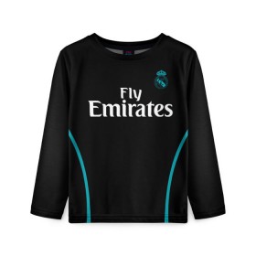 Детский лонгслив 3D с принтом Real Madrid в городе Новоалтайск, 100% полиэстер | длинные рукава, круглый вырез горловины, полуприлегающий силуэт
 | real madrid | королевский клуб | реал мадрид | форма