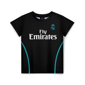 Детская футболка 3D с принтом Real Madrid в городе Новоалтайск, 100% гипоаллергенный полиэфир | прямой крой, круглый вырез горловины, длина до линии бедер, чуть спущенное плечо, ткань немного тянется | real madrid | королевский клуб | реал мадрид | форма