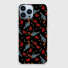 Чехол для iPhone 13 Pro Max с принтом Револьверы и Розы в городе Новоалтайск,  |  | Тематика изображения на принте: bullet for my valentine | gun  roses | gun and rose | паттерн