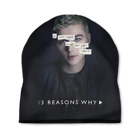 Шапка 3D с принтом 13 reason why в городе Новоалтайск, 100% полиэстер | универсальный размер, печать по всей поверхности изделия | 13 reason why | 13 причин почему | сериал