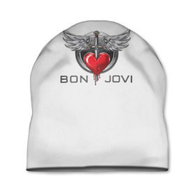 Шапка 3D с принтом Bon Jovi в городе Новоалтайск, 100% полиэстер | универсальный размер, печать по всей поверхности изделия | Тематика изображения на принте: its my life | бон жови | джон бон джови | кровь | меч | сердце