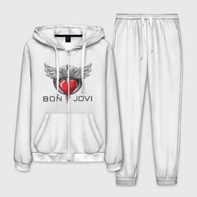 Мужской костюм 3D с принтом Bon Jovi в городе Новоалтайск, 100% полиэстер | Манжеты и пояс оформлены тканевой резинкой, двухслойный капюшон со шнурком для регулировки, карманы спереди | Тематика изображения на принте: its my life | бон жови | джон бон джови | кровь | меч | сердце