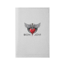 Обложка для паспорта матовая кожа с принтом Bon Jovi в городе Новоалтайск, натуральная матовая кожа | размер 19,3 х 13,7 см; прозрачные пластиковые крепления | its my life | бон жови | джон бон джови | кровь | меч | сердце