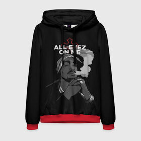 Мужская толстовка 3D с принтом All Eyez On me в городе Новоалтайск, 100% полиэстер | двухслойный капюшон со шнурком для регулировки, мягкие манжеты на рукавах и по низу толстовки, спереди карман-кенгуру с мягким внутренним слоем. | rap | tupac | рэп | тупак