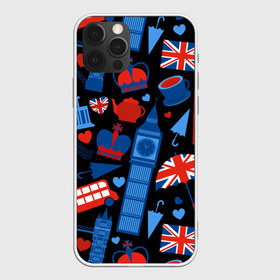 Чехол для iPhone 12 Pro Max с принтом Великобритания в городе Новоалтайск, Силикон |  | красный | лондон | паттерн | черный