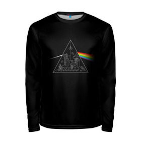 Мужской лонгслив 3D с принтом Pink Floyd Make Rainbow в городе Новоалтайск, 100% полиэстер | длинные рукава, круглый вырез горловины, полуприлегающий силуэт | англия | басы | британия | гитара | группа | логотип | музыка | песни | пинк флойд | призма | радуга | рок | свет