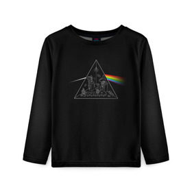 Детский лонгслив 3D с принтом Pink Floyd Make Rainbow в городе Новоалтайск, 100% полиэстер | длинные рукава, круглый вырез горловины, полуприлегающий силуэт
 | англия | басы | британия | гитара | группа | логотип | музыка | песни | пинк флойд | призма | радуга | рок | свет