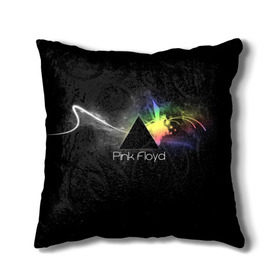 Подушка 3D с принтом Pink Floyd Logo в городе Новоалтайск, наволочка – 100% полиэстер, наполнитель – холлофайбер (легкий наполнитель, не вызывает аллергию). | состоит из подушки и наволочки. Наволочка на молнии, легко снимается для стирки | англия | басы | британия | гитара | группа | дым | космос | логотип | музыка | песни | пинк флойд | призма | радуга | рок | свет