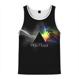 Мужская майка 3D с принтом Pink Floyd Logo в городе Новоалтайск, 100% полиэстер | круглая горловина, приталенный силуэт, длина до линии бедра. Пройма и горловина окантованы тонкой бейкой | англия | басы | британия | гитара | группа | дым | космос | логотип | музыка | песни | пинк флойд | призма | радуга | рок | свет