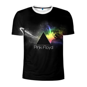 Мужская футболка 3D спортивная с принтом Pink Floyd Logo в городе Новоалтайск, 100% полиэстер с улучшенными характеристиками | приталенный силуэт, круглая горловина, широкие плечи, сужается к линии бедра | англия | басы | британия | гитара | группа | дым | космос | логотип | музыка | песни | пинк флойд | призма | радуга | рок | свет