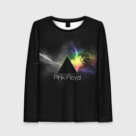 Женский лонгслив 3D с принтом Pink Floyd Logo в городе Новоалтайск, 100% полиэстер | длинные рукава, круглый вырез горловины, полуприлегающий силуэт | англия | басы | британия | гитара | группа | дым | космос | логотип | музыка | песни | пинк флойд | призма | радуга | рок | свет