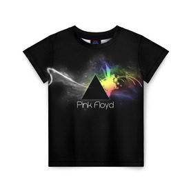 Детская футболка 3D с принтом Pink Floyd Logo в городе Новоалтайск, 100% гипоаллергенный полиэфир | прямой крой, круглый вырез горловины, длина до линии бедер, чуть спущенное плечо, ткань немного тянется | англия | басы | британия | гитара | группа | дым | космос | логотип | музыка | песни | пинк флойд | призма | радуга | рок | свет