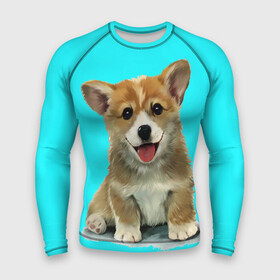 Мужской рашгард 3D с принтом Корги в городе Новоалтайск,  |  | corgy | dog | korgi | puppy | вельш корги | кардиган | коржик | пемброк | собака | щенок