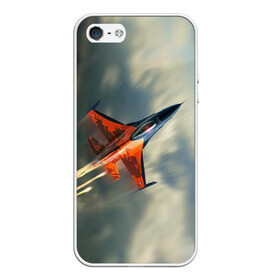 Чехол для iPhone 5/5S матовый с принтом Красный F16 в городе Новоалтайск, Силикон | Область печати: задняя сторона чехла, без боковых панелей | самолет