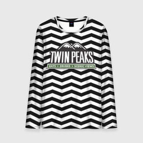 Мужской лонгслив 3D с принтом TWIN PEAKS в городе Новоалтайск, 100% полиэстер | длинные рукава, круглый вырез горловины, полуприлегающий силуэт | полосы | сериал | твин пикс | текстура | фильмы
