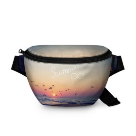 Поясная сумка 3D Summer: в городе Новоалтайск, 100% полиэстер | плотная ткань, ремень с регулируемой длиной, внутри несколько карманов для мелочей, основное отделение и карман с обратной стороны сумки застегиваются на молнию | summer | закат | лето | пляж