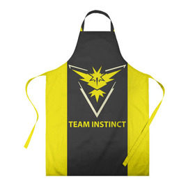 Фартук 3D с принтом Team instinct в городе Новоалтайск, 100% полиэстер | общий размер — 65 х 85 см, ширина нагрудника — 26 см, горловина — 53 см, длина завязок — 54 см, общий обхват в поясе — 173 см. Принт на завязках и на горловине наносится с двух сторон, на основной части фартука — только с внешней стороны | game | игра | игрок | инстинкт | пикачу | покемон