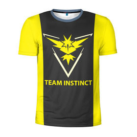 Мужская футболка 3D спортивная с принтом Team instinct в городе Новоалтайск, 100% полиэстер с улучшенными характеристиками | приталенный силуэт, круглая горловина, широкие плечи, сужается к линии бедра | game | игра | игрок | инстинкт | пикачу | покемон