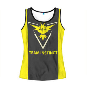 Женская майка 3D с принтом Team instinct в городе Новоалтайск, 100% полиэстер | круглая горловина, прямой силуэт, длина до линии бедра | game | игра | игрок | инстинкт | пикачу | покемон