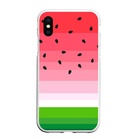 Чехол для iPhone XS Max матовый с принтом Арбузик в городе Новоалтайск, Силикон | Область печати: задняя сторона чехла, без боковых панелей | Тематика изображения на принте: pattern | trend | арбуз | зеленый | косточки | красный | мода | патерн | паттерн | розовый | текстура | тренд | фрукт | ягода
