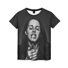 Женская футболка 3D с принтом Lana Del Rey в городе Новоалтайск, 100% полиэфир ( синтетическое хлопкоподобное полотно) | прямой крой, круглый вырез горловины, длина до линии бедер | lana del rey | лана дель рей