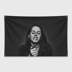 Флаг-баннер с принтом Lana Del Rey в городе Новоалтайск, 100% полиэстер | размер 67 х 109 см, плотность ткани — 95 г/м2; по краям флага есть четыре люверса для крепления | lana del rey | лана дель рей
