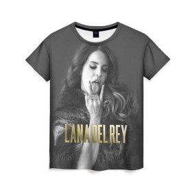 Женская футболка 3D с принтом Lana Del Rey в городе Новоалтайск, 100% полиэфир ( синтетическое хлопкоподобное полотно) | прямой крой, круглый вырез горловины, длина до линии бедер | lana del rey | лана дель рей
