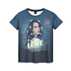 Женская футболка 3D с принтом Lana Del Rey в городе Новоалтайск, 100% полиэфир ( синтетическое хлопкоподобное полотно) | прямой крой, круглый вырез горловины, длина до линии бедер | lana del rey | лана дель рей