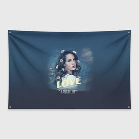 Флаг-баннер с принтом Lana Del Rey в городе Новоалтайск, 100% полиэстер | размер 67 х 109 см, плотность ткани — 95 г/м2; по краям флага есть четыре люверса для крепления | lana del rey | лана дель рей