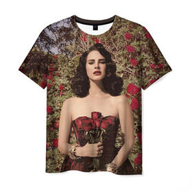 Мужская футболка 3D с принтом Lana Del Rey в городе Новоалтайск, 100% полиэфир | прямой крой, круглый вырез горловины, длина до линии бедер | lana del rey | лана дель рей