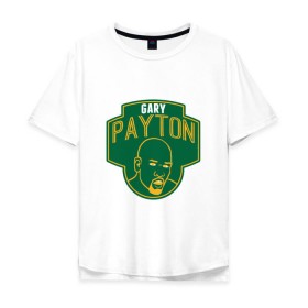 Мужская футболка хлопок Oversize с принтом Gary Payton в городе Новоалтайск, 100% хлопок | свободный крой, круглый ворот, “спинка” длиннее передней части | basketball | nba | seattle | sonics | sport | баскетбол | нба | пэйтон | сиэтл | соникс | спорт