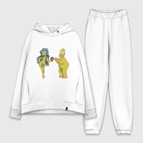 Женский костюм хлопок Oversize с принтом Симпсоны в городе Новоалтайск,  |  | bart | homer | love | simpsons | адам | барт | гомер | ева | любовь | мульт | мультфильм | пончик | симпсоны