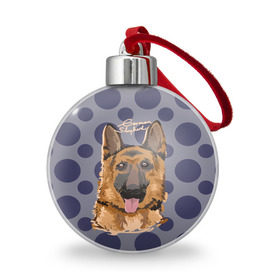 Ёлочный шар с принтом Немецкая овчарка в городе Новоалтайск, Пластик | Диаметр: 77 мм | animal | dog | german shepherd | pet | puppy | арт | животные | немец | овчарка | пес | собака
