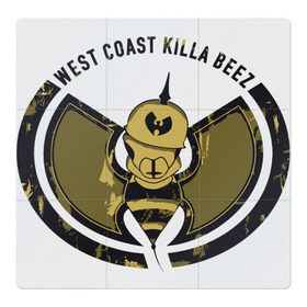 Магнитный плакат 3Х3 с принтом West Coast Killa Beez в городе Новоалтайск, Полимерный материал с магнитным слоем | 9 деталей размером 9*9 см | Тематика изображения на принте: clan | east | ghostface | gza | hip hop | killer | method man | rap | rza | shaolin | west | wu tang | ву тэнг | нью йорк | пчела | рэп | хип хоп | шаолинь