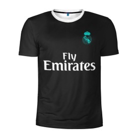 Мужская футболка 3D спортивная с принтом Cristiano Ronaldo away 2018 в городе Новоалтайск, 100% полиэстер с улучшенными характеристиками | приталенный силуэт, круглая горловина, широкие плечи, сужается к линии бедра | champions | cristiano | league | madrid | real | ronaldo | spain | испания | криштиану | лига | мадрид | реал | роналду | чемпионов
