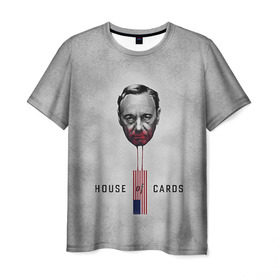 Мужская футболка 3D с принтом House of Cards в городе Новоалтайск, 100% полиэфир | прямой крой, круглый вырез горловины, длина до линии бедер | house of cards | карточный домик | кевин спейси | сериалы