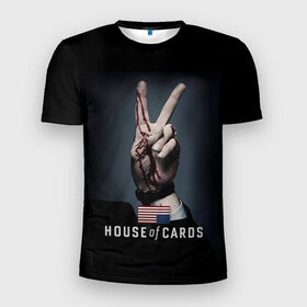 Мужская футболка 3D спортивная с принтом House of Cards в городе Новоалтайск, 100% полиэстер с улучшенными характеристиками | приталенный силуэт, круглая горловина, широкие плечи, сужается к линии бедра | house of cards | карточный домик | кевин спейси | сериалы