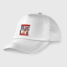 Детская кепка тракер с принтом THUG LIFE - 2pac в городе Новоалтайск, Козырек - 100% хлопок. Кепка - 100% полиэстер, Задняя часть - сетка | универсальный размер, пластиковая застёжка | 2pac | makaveli | амару | ганста | гето | гетто | жизнь головореза | крутой | надпись | песня | реп | репер | слова песни | татуировки | тупак | хип хоп | хипхоп | шакур