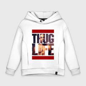 Детское худи Oversize хлопок с принтом THUG LIFE - 2pac в городе Новоалтайск, френч-терри — 70% хлопок, 30% полиэстер. Мягкий теплый начес внутри —100% хлопок | боковые карманы, эластичные манжеты и нижняя кромка, капюшон на магнитной кнопке | 2pac | makaveli | амару | ганста | гето | гетто | жизнь головореза | крутой | надпись | песня | реп | репер | слова песни | татуировки | тупак | хип хоп | хипхоп | шакур