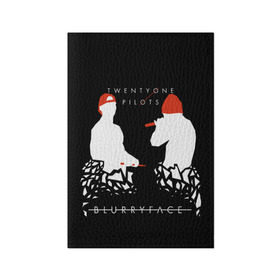 Обложка для паспорта матовая кожа с принтом TOP BlurryFace в городе Новоалтайск, натуральная матовая кожа | размер 19,3 х 13,7 см; прозрачные пластиковые крепления | rock | t.o.p. | top | twenty one pilots | рок