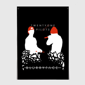 Постер с принтом TOP BlurryFace в городе Новоалтайск, 100% бумага
 | бумага, плотность 150 мг. Матовая, но за счет высокого коэффициента гладкости имеет небольшой блеск и дает на свету блики, но в отличии от глянцевой бумаги не покрыта лаком | rock | t.o.p. | top | twenty one pilots | рок