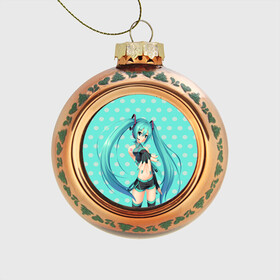 Стеклянный ёлочный шар с принтом Hatsune Miku в городе Новоалтайск, Стекло | Диаметр: 80 мм | Тематика изображения на принте: anime | hatsune miku | vokaloid | аниме | арт | вокалоид | девyшка | хатсуне мику