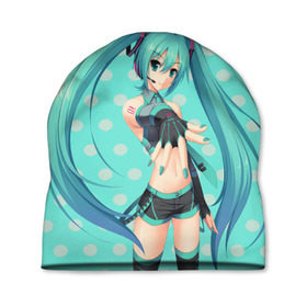 Шапка 3D с принтом Hatsune Miku в городе Новоалтайск, 100% полиэстер | универсальный размер, печать по всей поверхности изделия | anime | hatsune miku | vokaloid | аниме | арт | вокалоид | девyшка | хатсуне мику