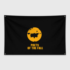 Флаг-баннер с принтом poets of the fall в городе Новоалтайск, 100% полиэстер | размер 67 х 109 см, плотность ткани — 95 г/м2; по краям флага есть четыре люверса для крепления | poets of the fall | rock | альтернатива | музыка | поэты | рок | фины