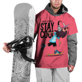 Накидка на куртку 3D с принтом Stay cool в городе Новоалтайск, 100% полиэстер |  | hipster | skateboard | sport